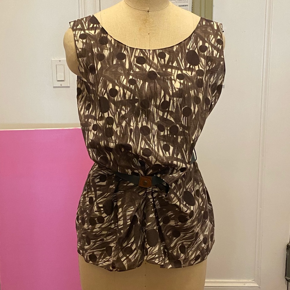Marni cotton printed top with belt